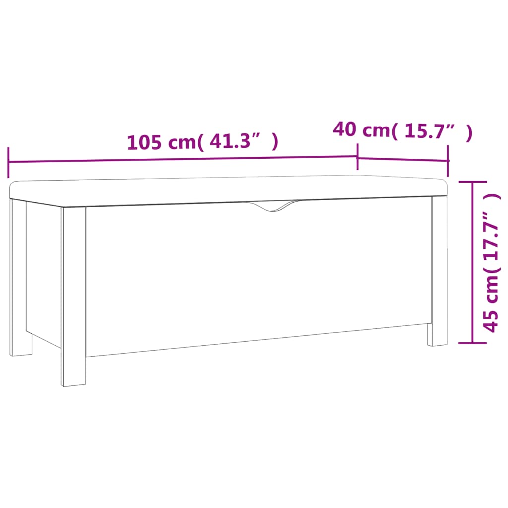 Úložný Box S Polštářem Šedý 105 X 40 X 45 Cm