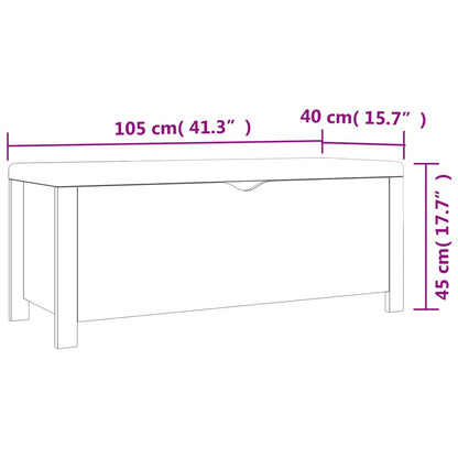 Úložný Box S Polštářem Šedý 105 X 40 X 45 Cm