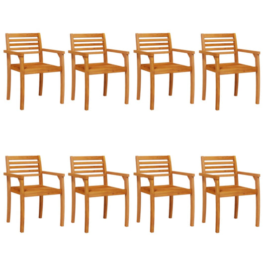 Zahradní Židle 8 Ks 59 X 55 X 85 Cm Masivní Akáciové Dřevo