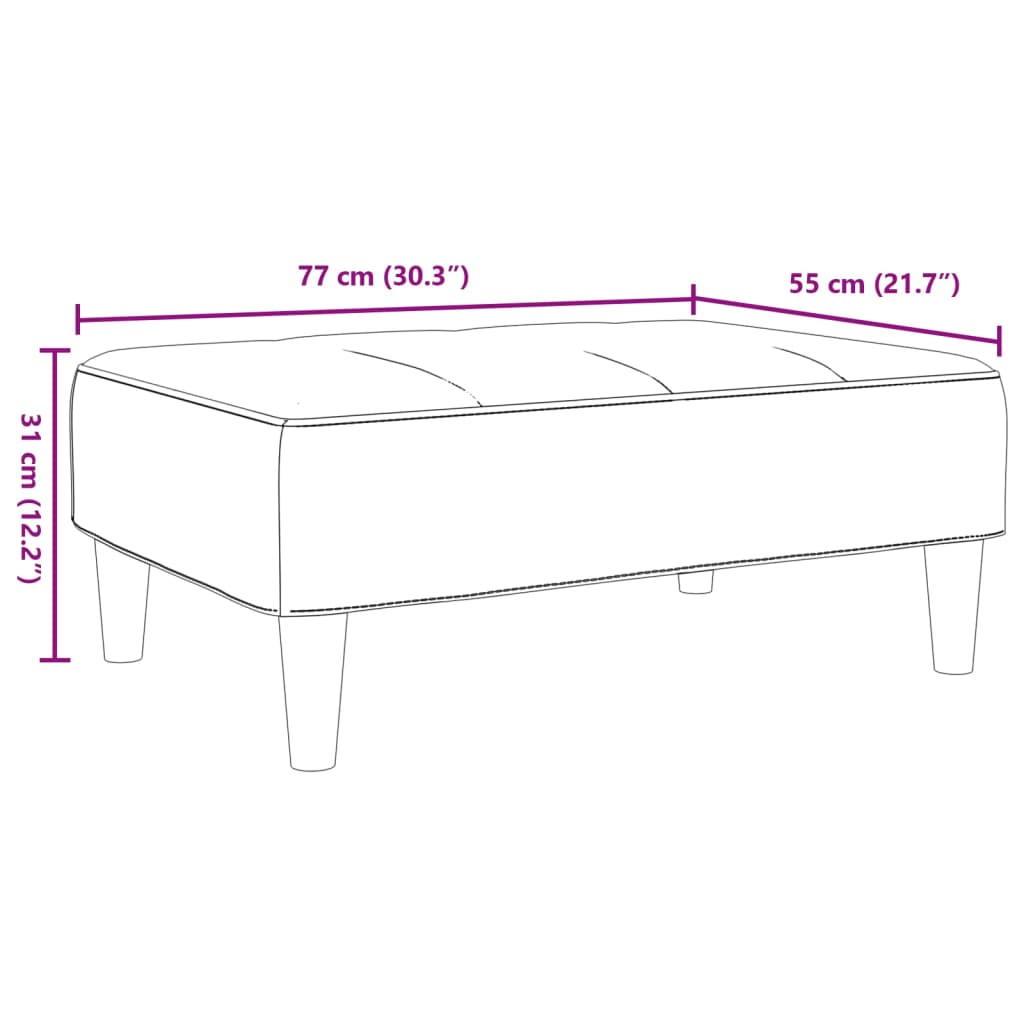 Podnožka Černá 77 X 55 X 31 Cm Textil