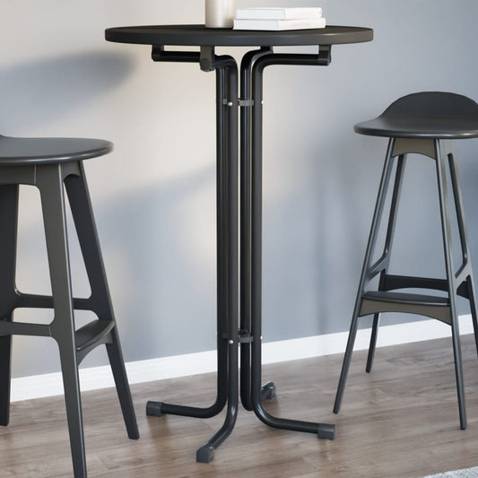 Jídelní stůl černý Ø 70 x 110 cm kompozitní dřevo a ocel