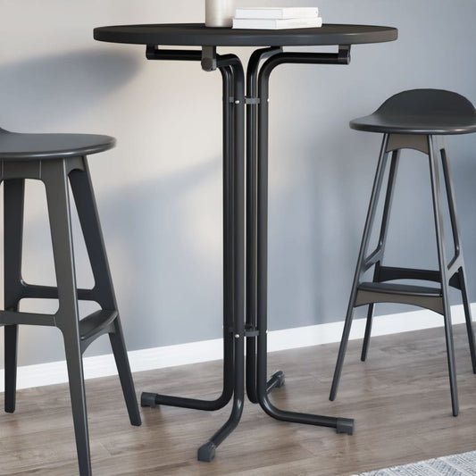 Jídelní stůl černý Ø 80 x 110 cm kompozitní dřevo a ocel