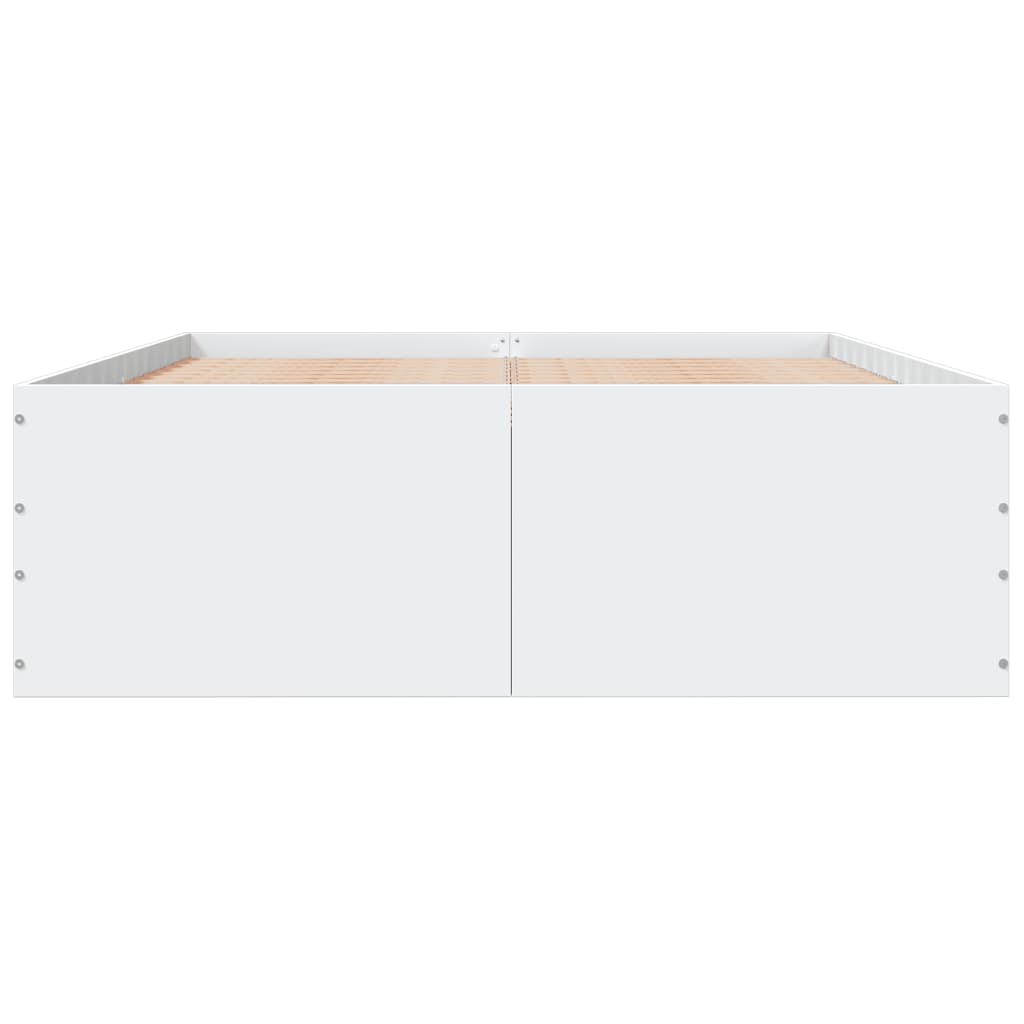 Rám Postele Bílý 120 X 200 Cm Kompozitní Dřevo