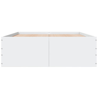 Rám Postele Bílý 120 X 200 Cm Kompozitní Dřevo