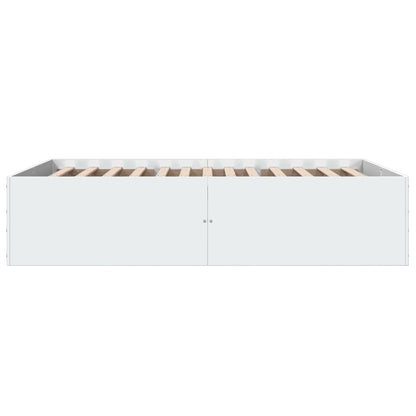 Rám Postele Bílý 120 X 200 Cm Kompozitní Dřevo