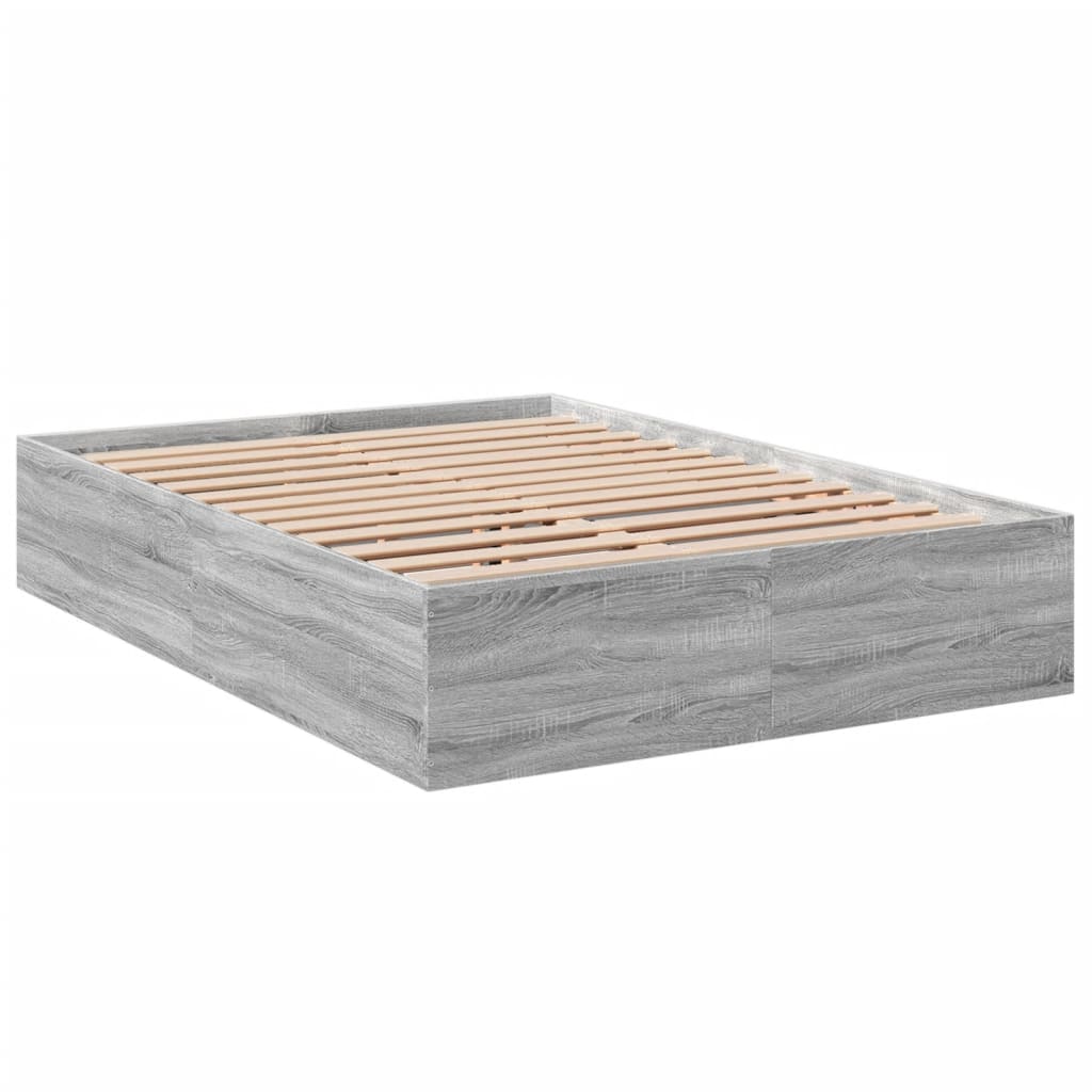 Rám postele šedý sonoma 140 x 200 cm kompozitní dřevo