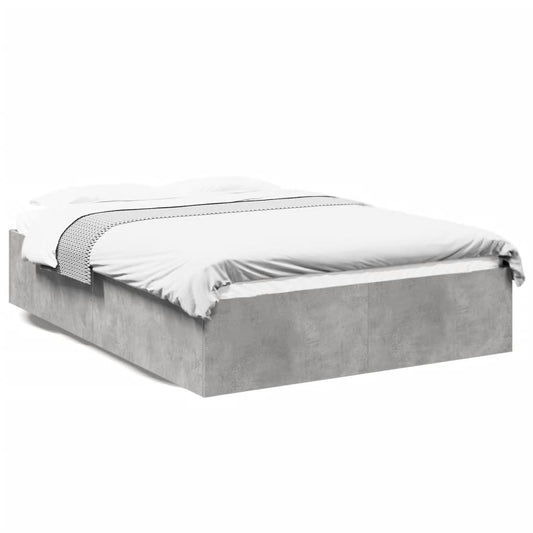 Rám postele betonově šedý 140 x 190 cm kompozitní dřevo