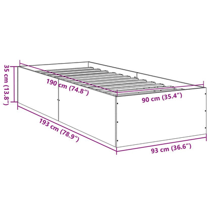 Rám Postele Dub Sonoma 90 X 190 Cm Kompozitní Dřevo