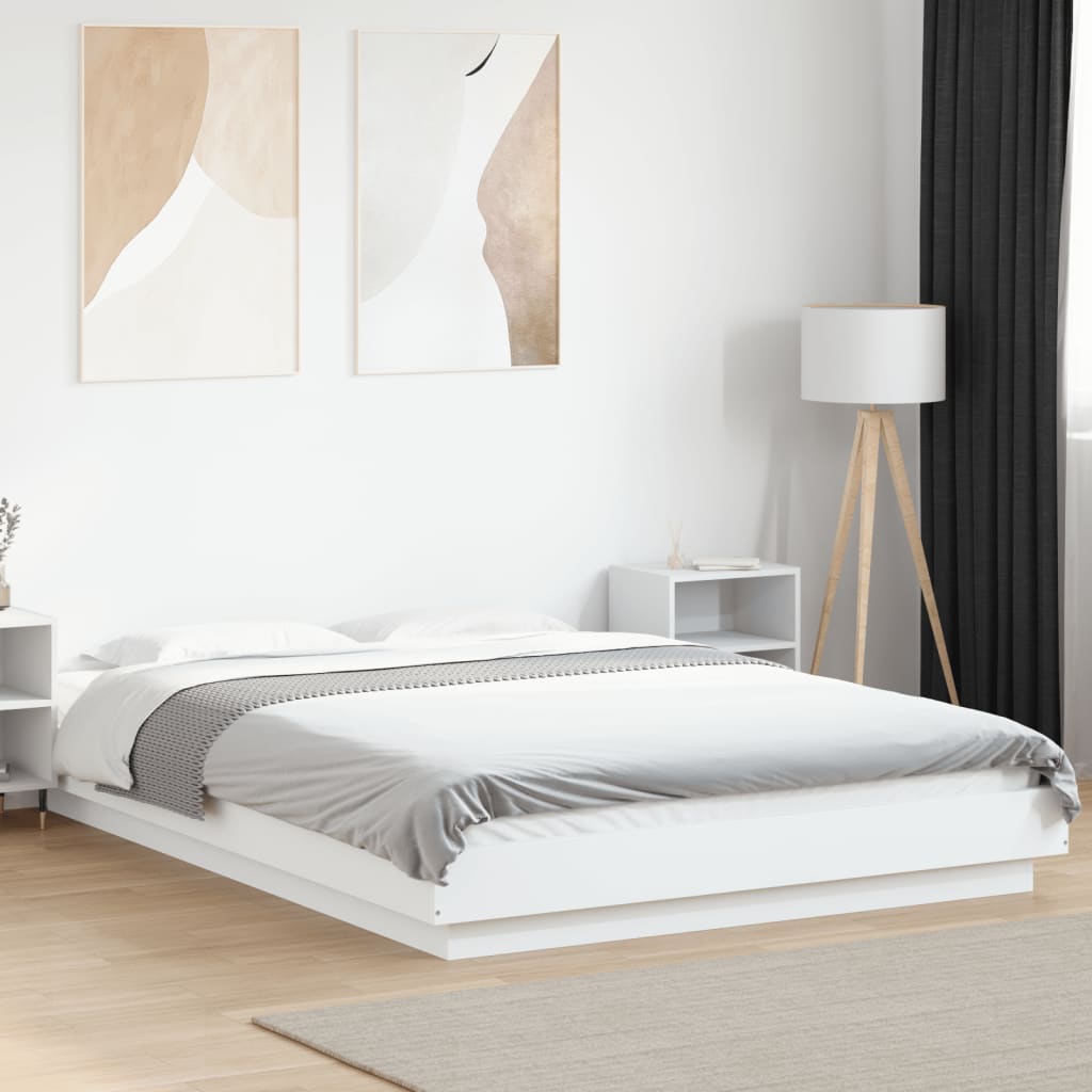 Rám Postele S Led Osvětlením Betonově Šedý Kompozit