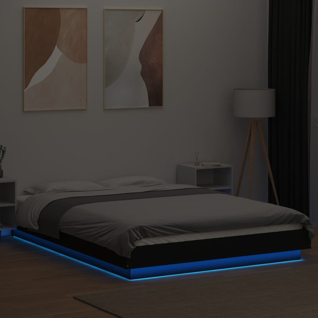 Rám postele s LED osvětlením černý 120x190 cm kompozitní dřevo