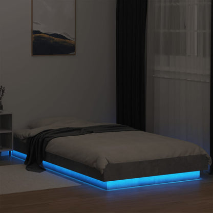 Rám Postele S Led Osvětlením Betonově Šedý Kompozit