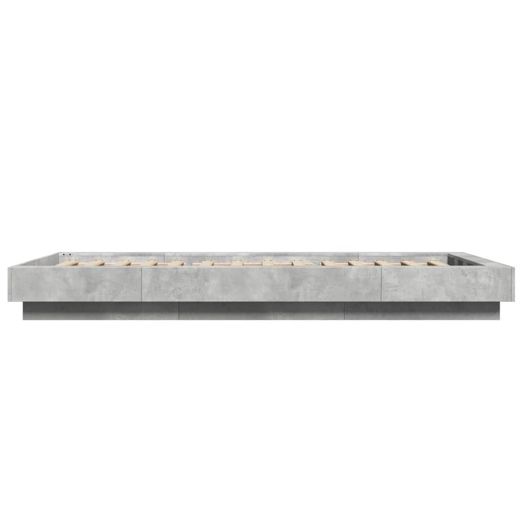 Rám Postele S Led Osvětlením Betonově Šedý Kompozit