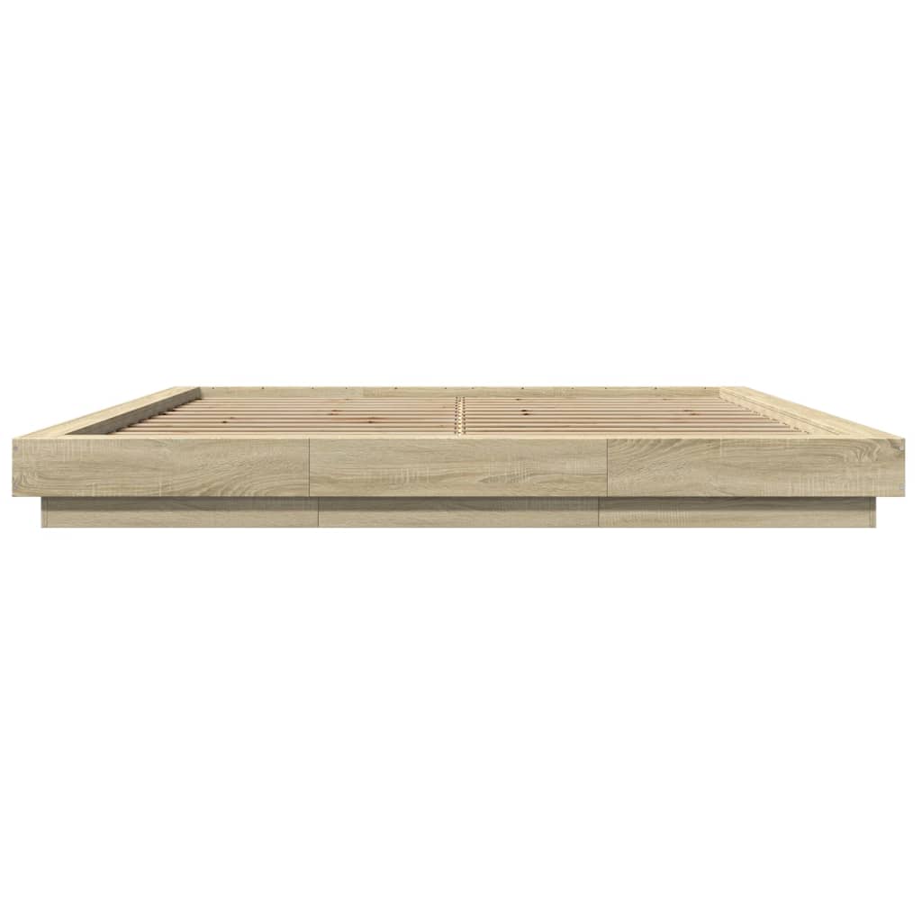 Rám Postele Dub Sonoma 200 X 200 Cm Kompozitní Dřevo