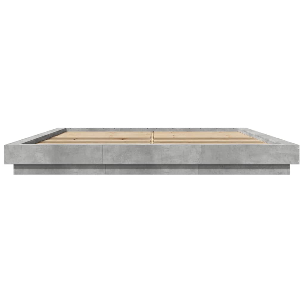 Rám Postele Betonově Šedý 180 X 200 Cm Kompozitní Dřevo