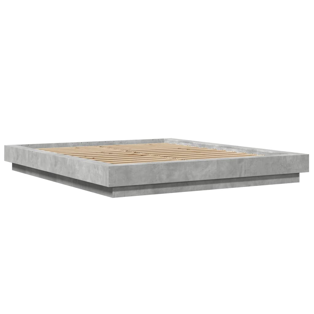 Rám Postele Betonově Šedý 150 X 200 Cm Kompozitní Dřevo