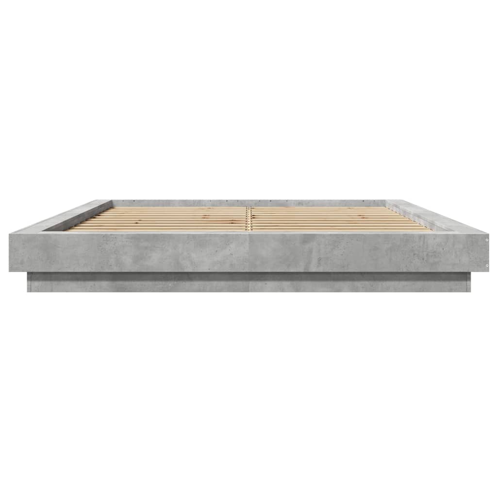Rám Postele Betonově Šedý 150 X 200 Cm Kompozitní Dřevo