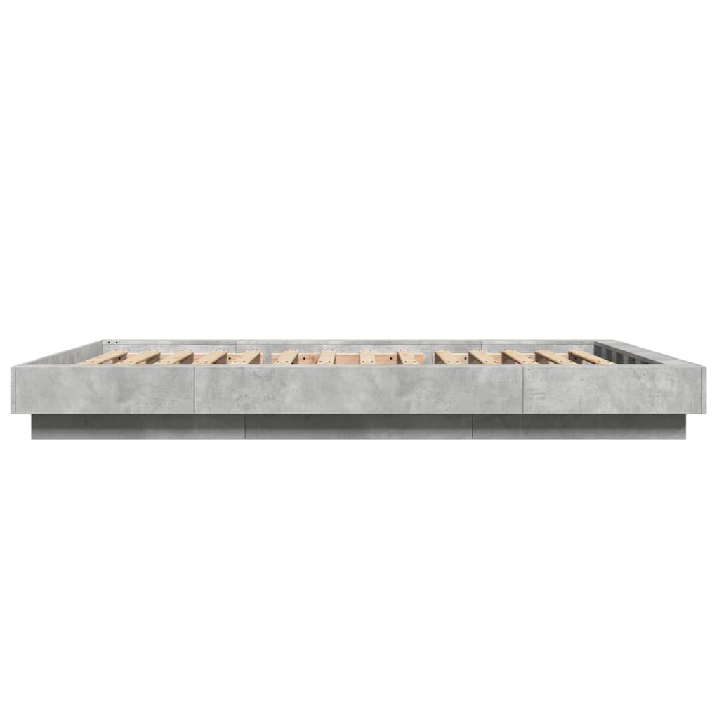 Rám Postele Betonově Šedý 120 X 200 Cm Kompozitní Dřevo