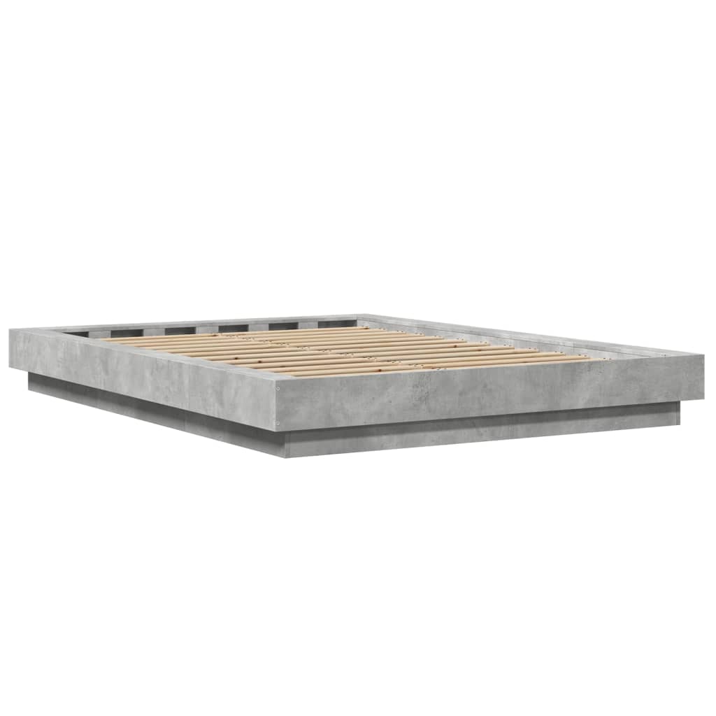 Rám Postele Betonově Šedý 120 X 200 Cm Kompozitní Dřevo
