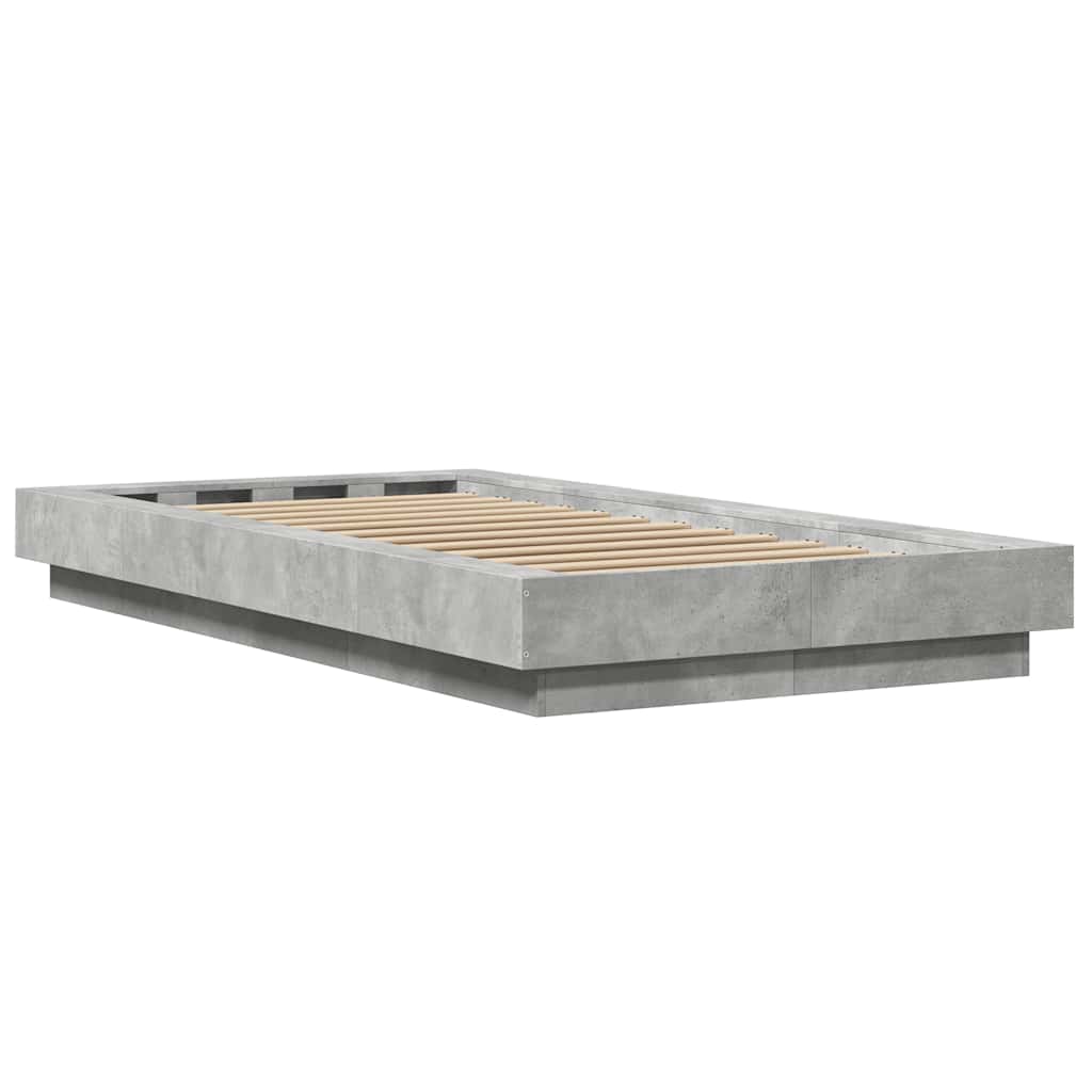Rám Postele Betonově Šedý 100 X 200 Cm Kompozitní Dřevo