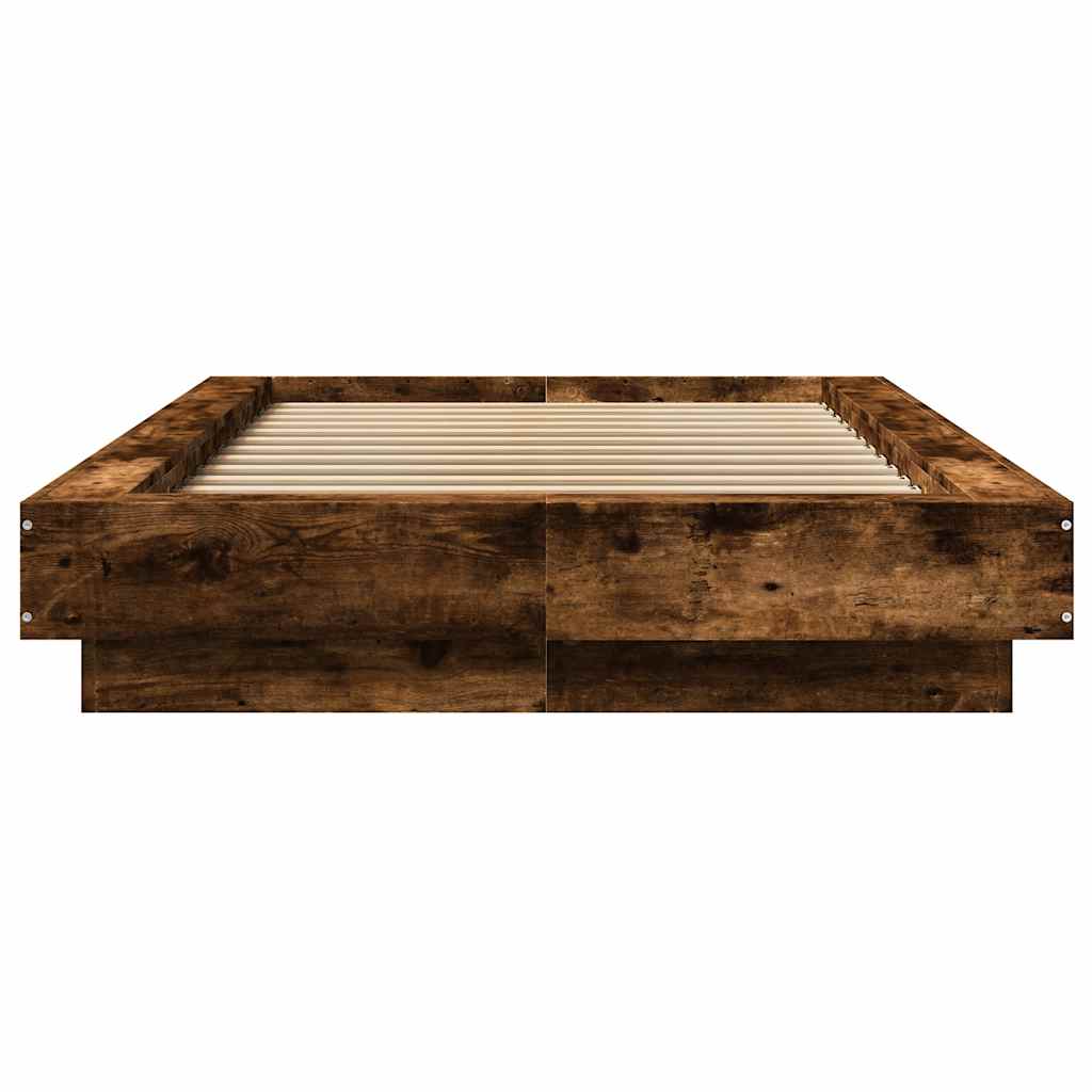 Rám Postele Kouřový Dub 100 X 200 Cm Kompozitní Dřevo