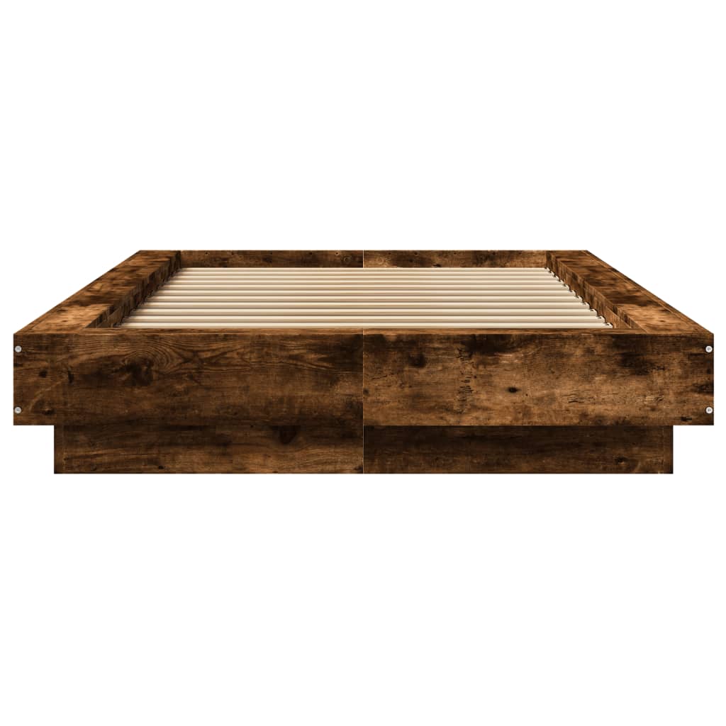 Rám Postele Kouřový Dub 90 X 200 Cm Kompozitní Dřevo
