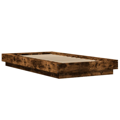 Rám Postele Kouřový Dub 90 X 200 Cm Kompozitní Dřevo