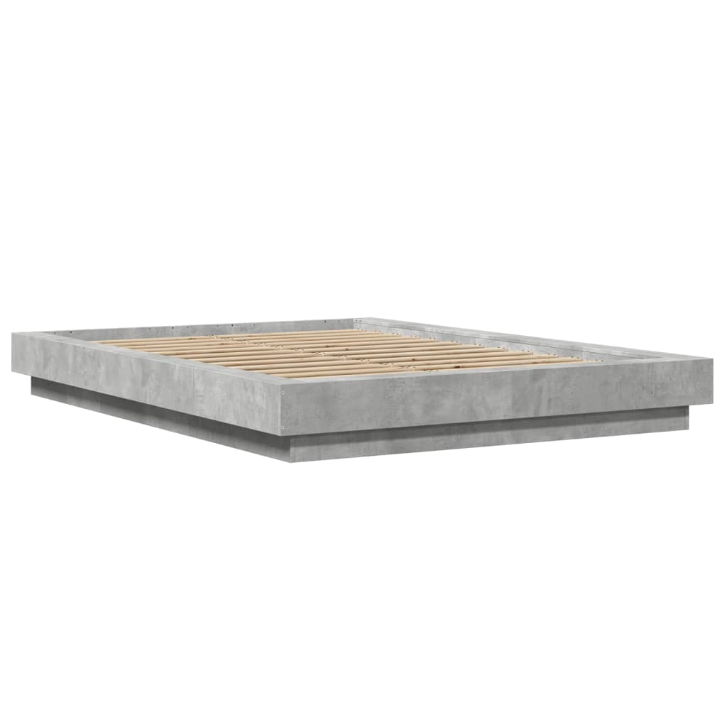 Rám Postele Betonově Šedý 140 X 190 Cm Kompozitní Dřevo