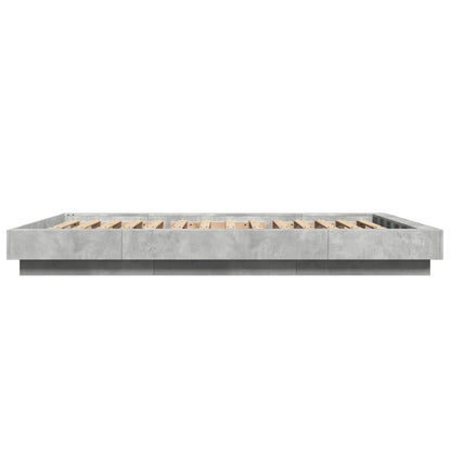 Rám Postele Betonově Šedý 140 X 190 Cm Kompozitní Dřevo