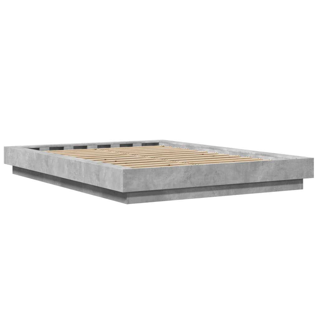 Rám Postele Betonově Šedý 140 X 190 Cm Kompozitní Dřevo