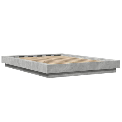 Rám Postele Betonově Šedý 140 X 190 Cm Kompozitní Dřevo