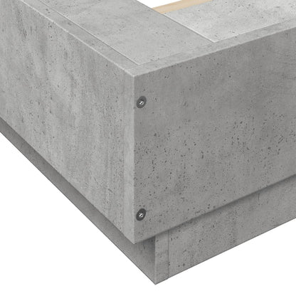 Rám Postele Betonově Šedý 140 X 190 Cm Kompozitní Dřevo