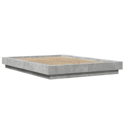 Rám Postele Betonově Šedý 135 X 190 Cm Kompozitní Dřevo