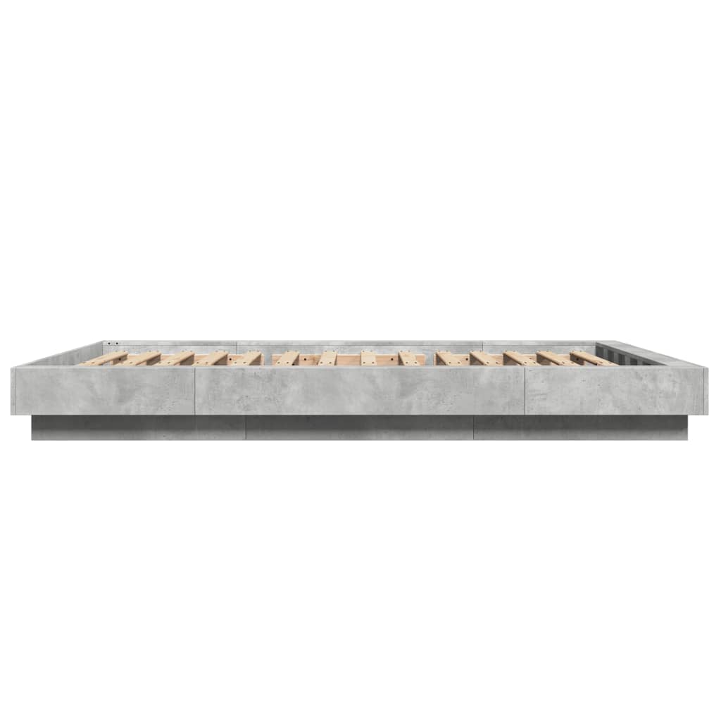 Rám Postele Betonově Šedý 135 X 190 Cm Kompozitní Dřevo