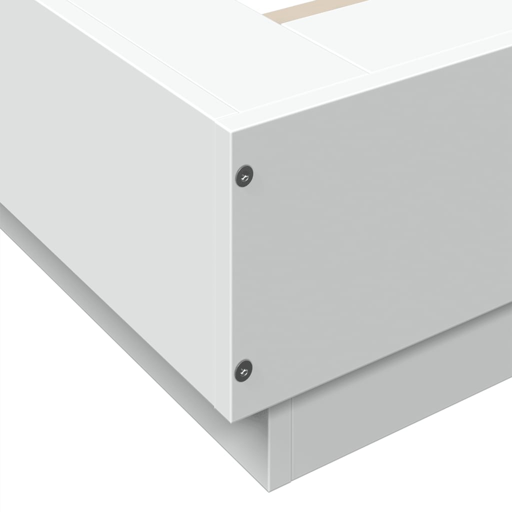 Rám Postele Bílý 120 X 190 Cm Kompozitní Dřevo