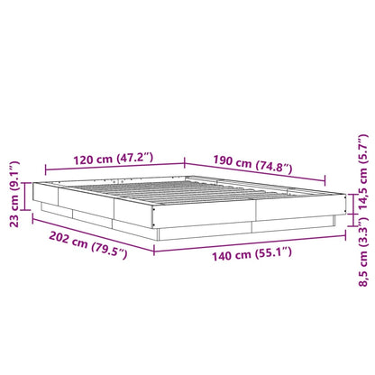 Rám Postele Betonově Šedý 120 X 190 Cm Kompozitní Dřevo