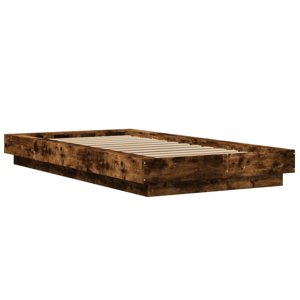 Rám Postele Kouřový Dub 90 X 190 Cm Kompozitní Dřevo