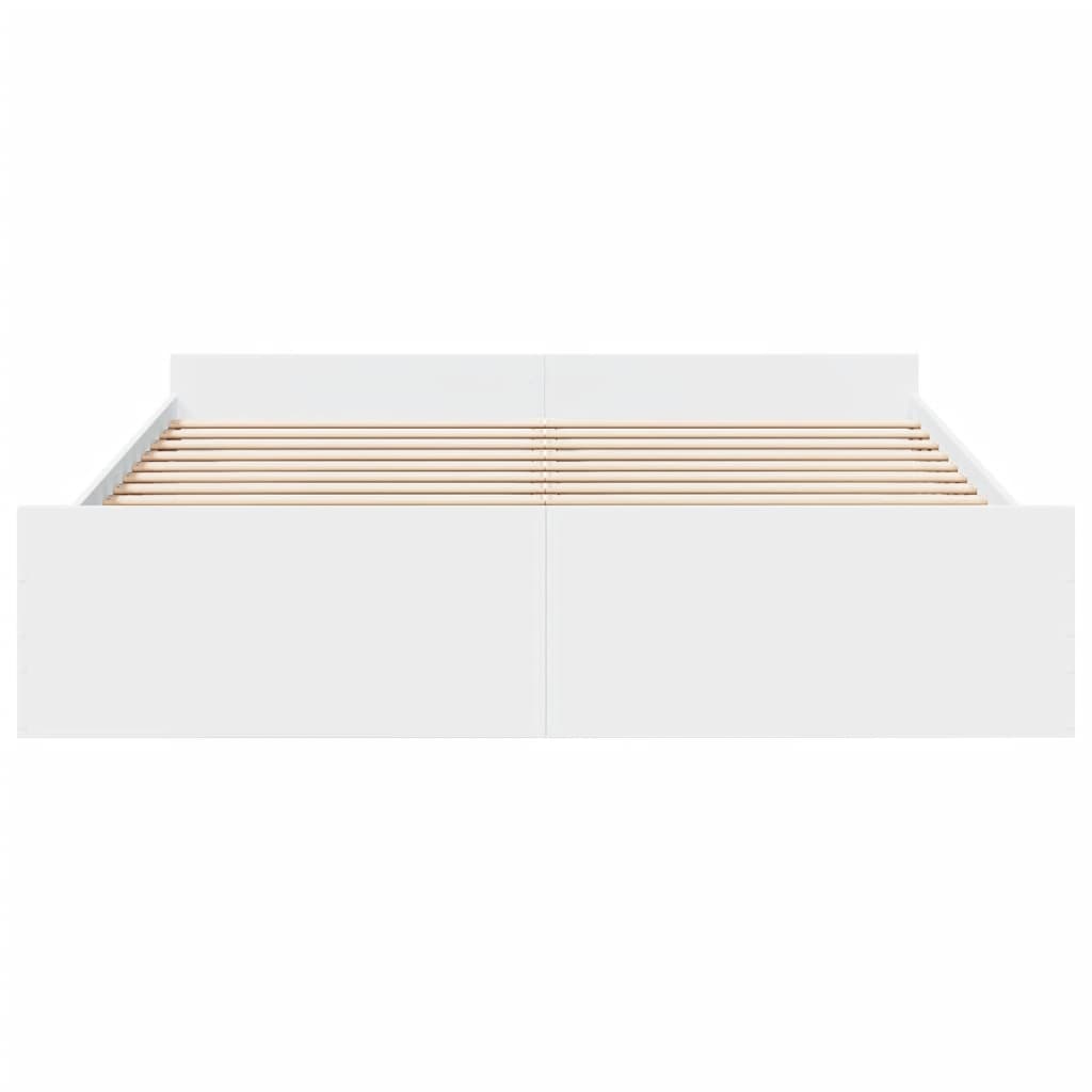 Rám Postele Se Zásuvkami Bílý 180 X 200 Cm Kompozitní Dřevo