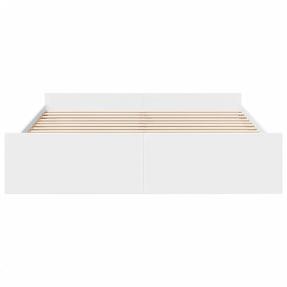 Rám Postele Se Zásuvkami Bílý 180 X 200 Cm Kompozitní Dřevo