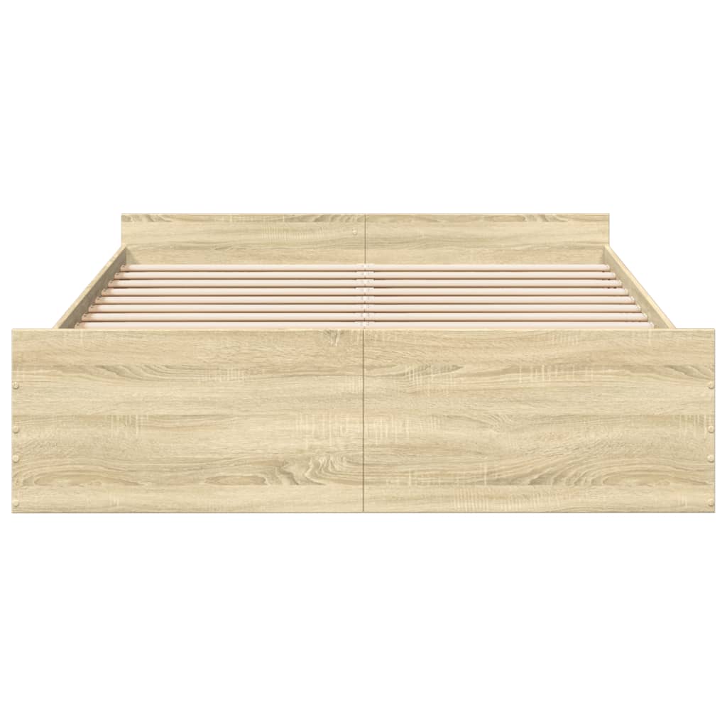 Rám Postele Se Zásuvkami Dub Sonoma 160X200 Cm Kompozitní Dřevo