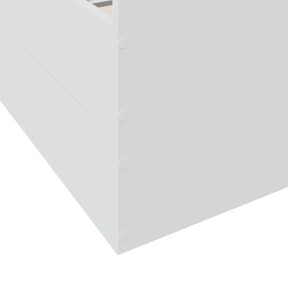 Rám Postele Se Zásuvkami Bílý 140 X 200 Cm Kompozitní Dřevo