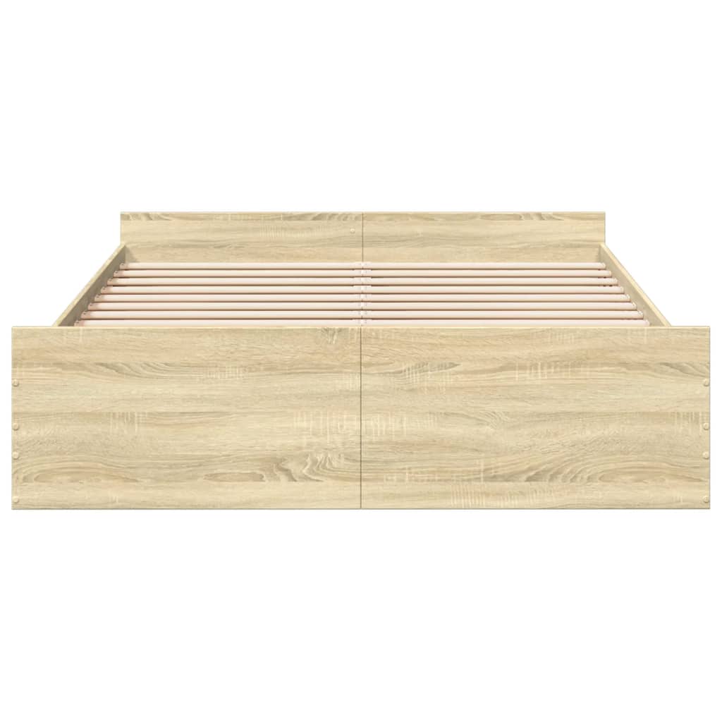 Rám Postele Se Zásuvkami Dub Sonoma 140X200 Cm Kompozitní Dřevo