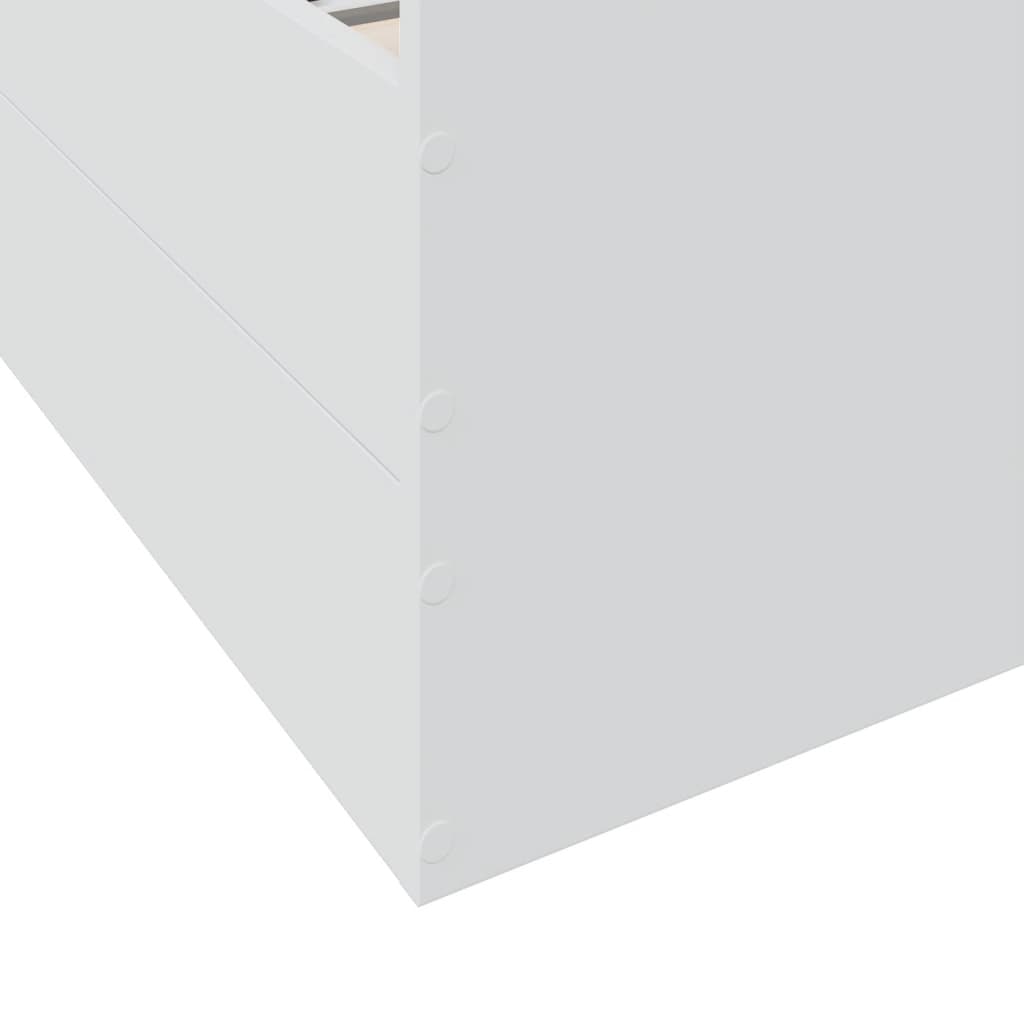 Rám Postele Se Zásuvkami Bílý 140 X 190 Cm Kompozitní Dřevo