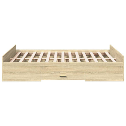 Rám Postele Se Zásuvkami Dub Sonoma 135X190 Cm Kompozitní Dřevo