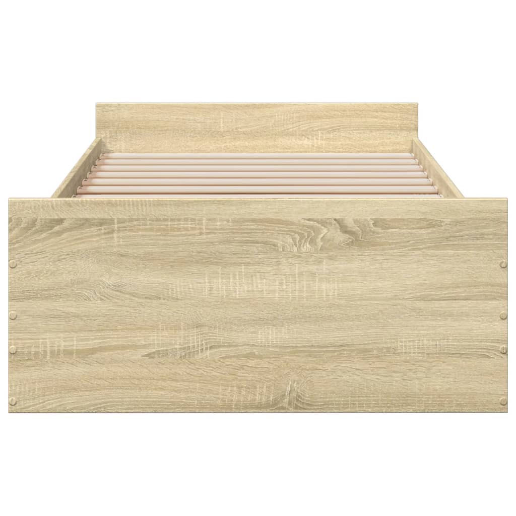 Rám Postele Se Zásuvkami Dub Sonoma 100X200 Cm Kompozitní Dřevo