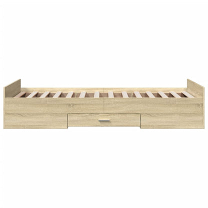 Rám Postele Se Zásuvkami Dub Sonoma 100X200 Cm Kompozitní Dřevo
