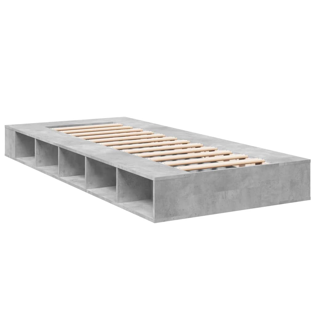 Rám Postele Betonově Šedý Kompozitní Dřevo