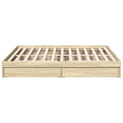Rám Postele Se Zásuvkami Dub Sonoma 200X200 Cm Kompozitní Dřevo