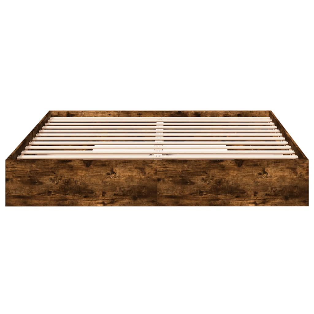 Rám Postele Se Zásuvkami Kouřový Dub 200 X 200 Cm Kompozit