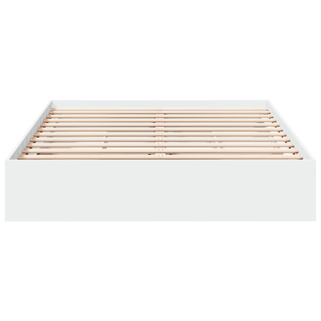 Rám Postele Se Zásuvkami Bílý 150 X 200 Cm Kompozitní Dřevo