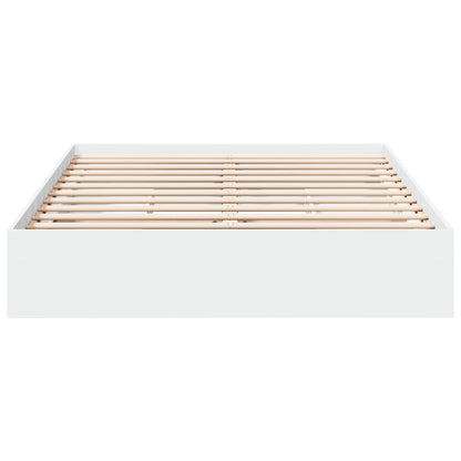 Rám Postele Se Zásuvkami Bílý 150 X 200 Cm Kompozitní Dřevo